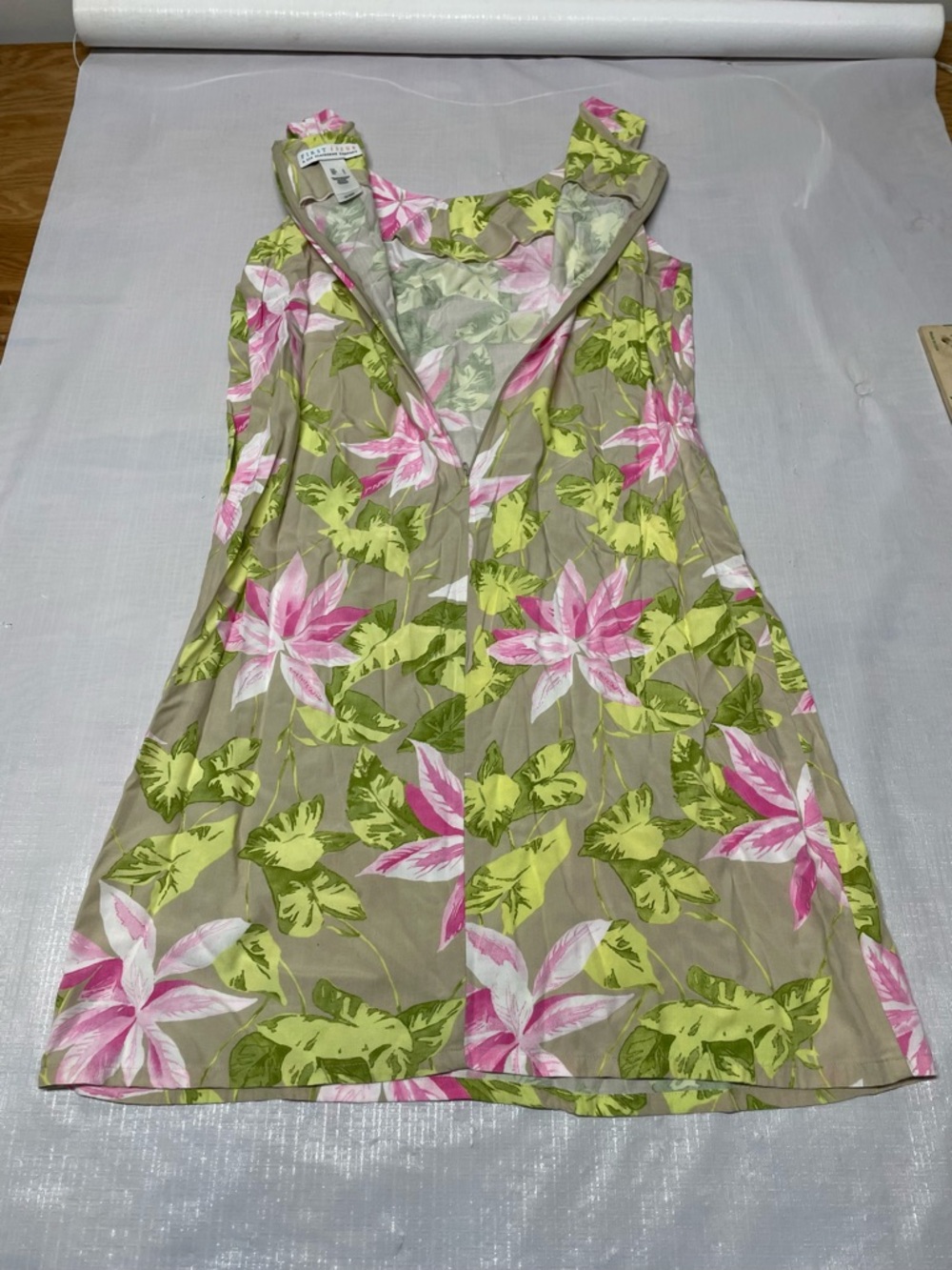 Floral Pink & Green Casual Dress with Short Jacket - Picture 10 of 10